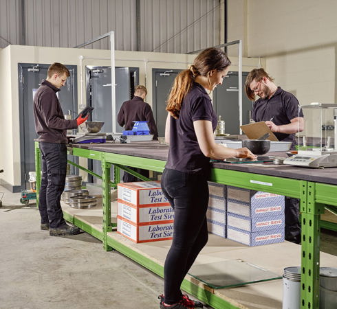 Soil testing in the lab